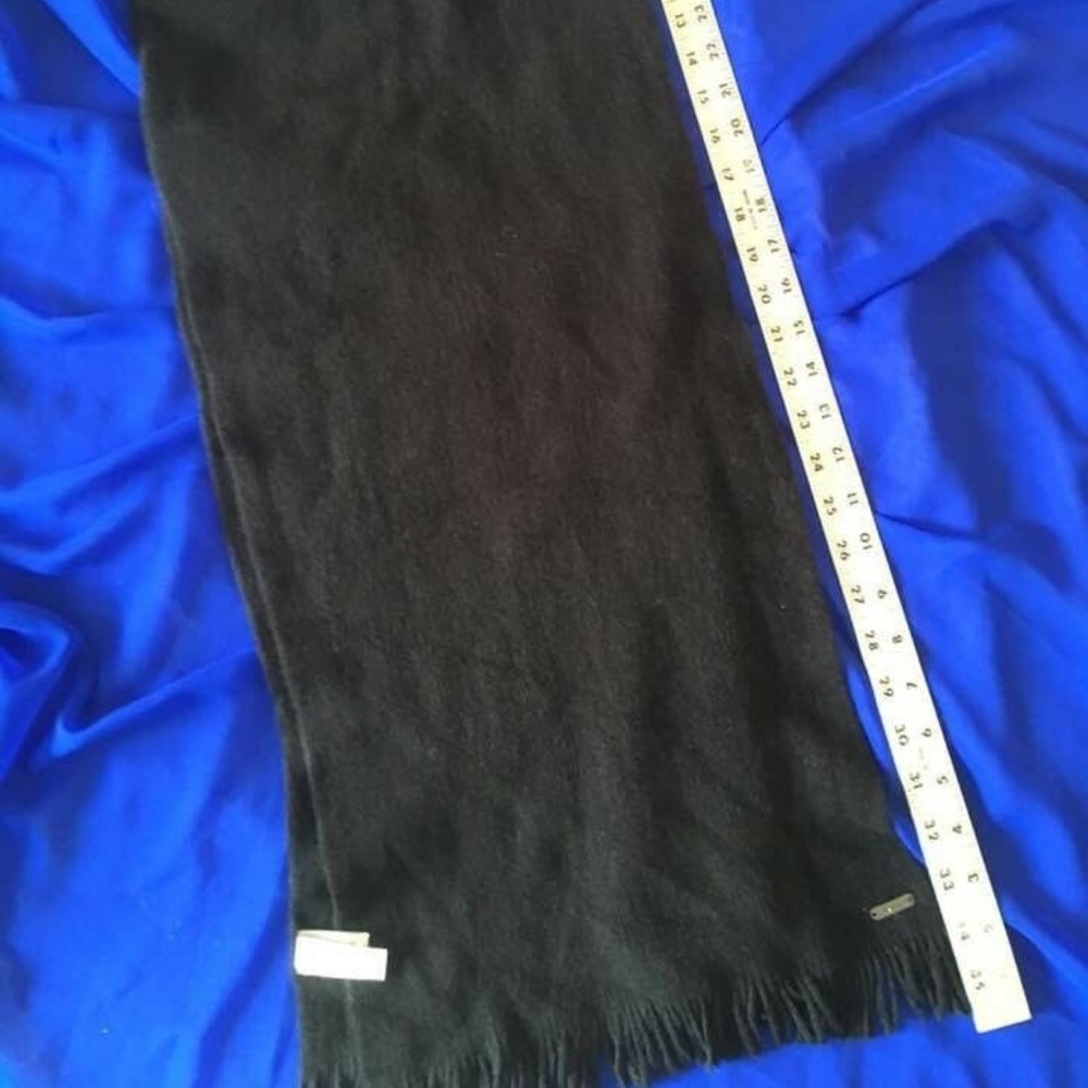 Black warm scarf Calvin Klein with fringe on both